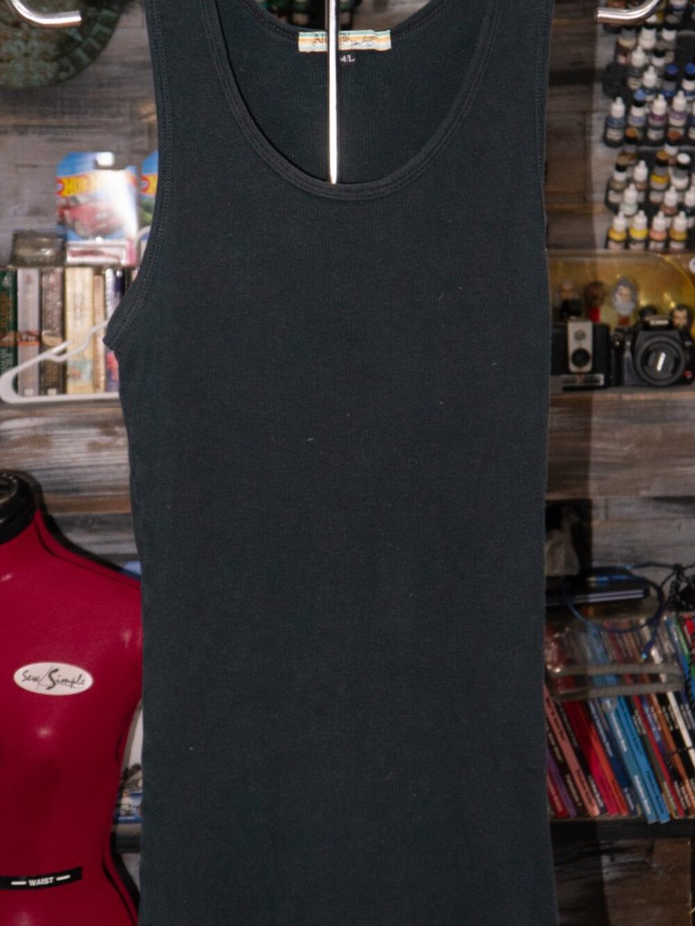 Y2K Allen B Johnny Luvsong Black Ribbed Tank Top M/L